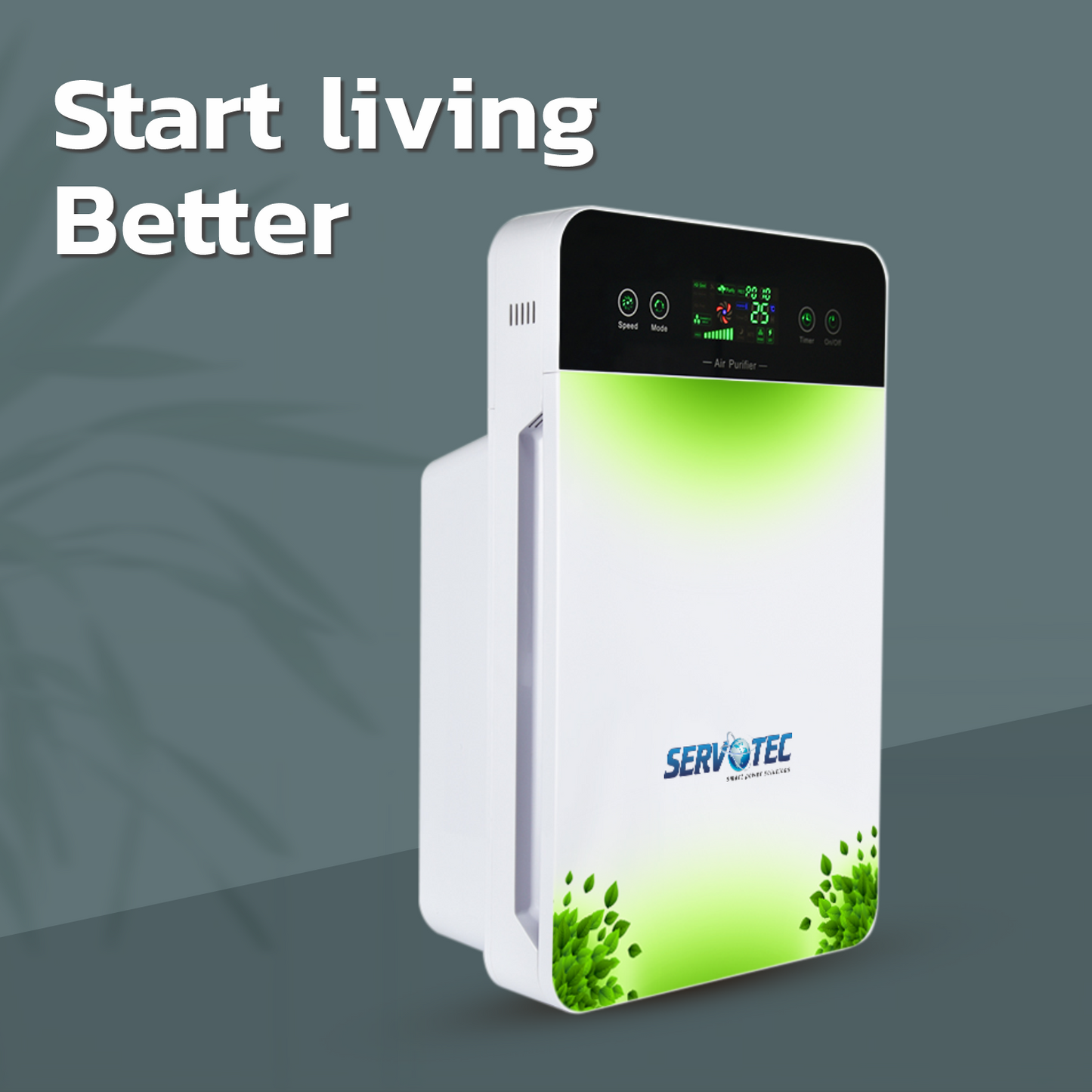 Servotech Air Purifier For Living room,Bedroom&Office |13 Hepa Filter|CADR 180m3/h|Smart Digital Display|Remote Control| Portable Room Air Purifier