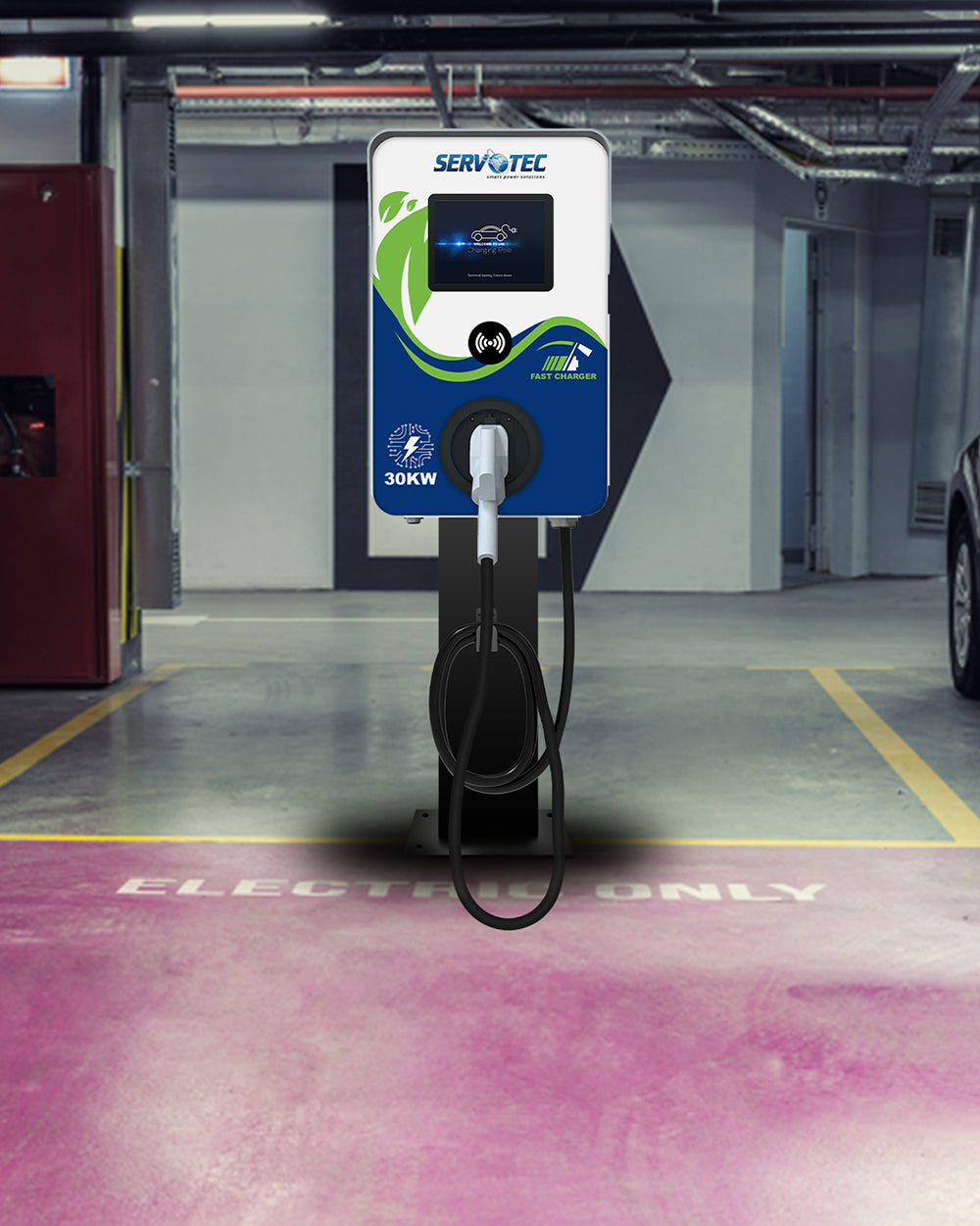 Servotech 30kW DC EV Charger with Single CCS 2 (3 Phase) Gun