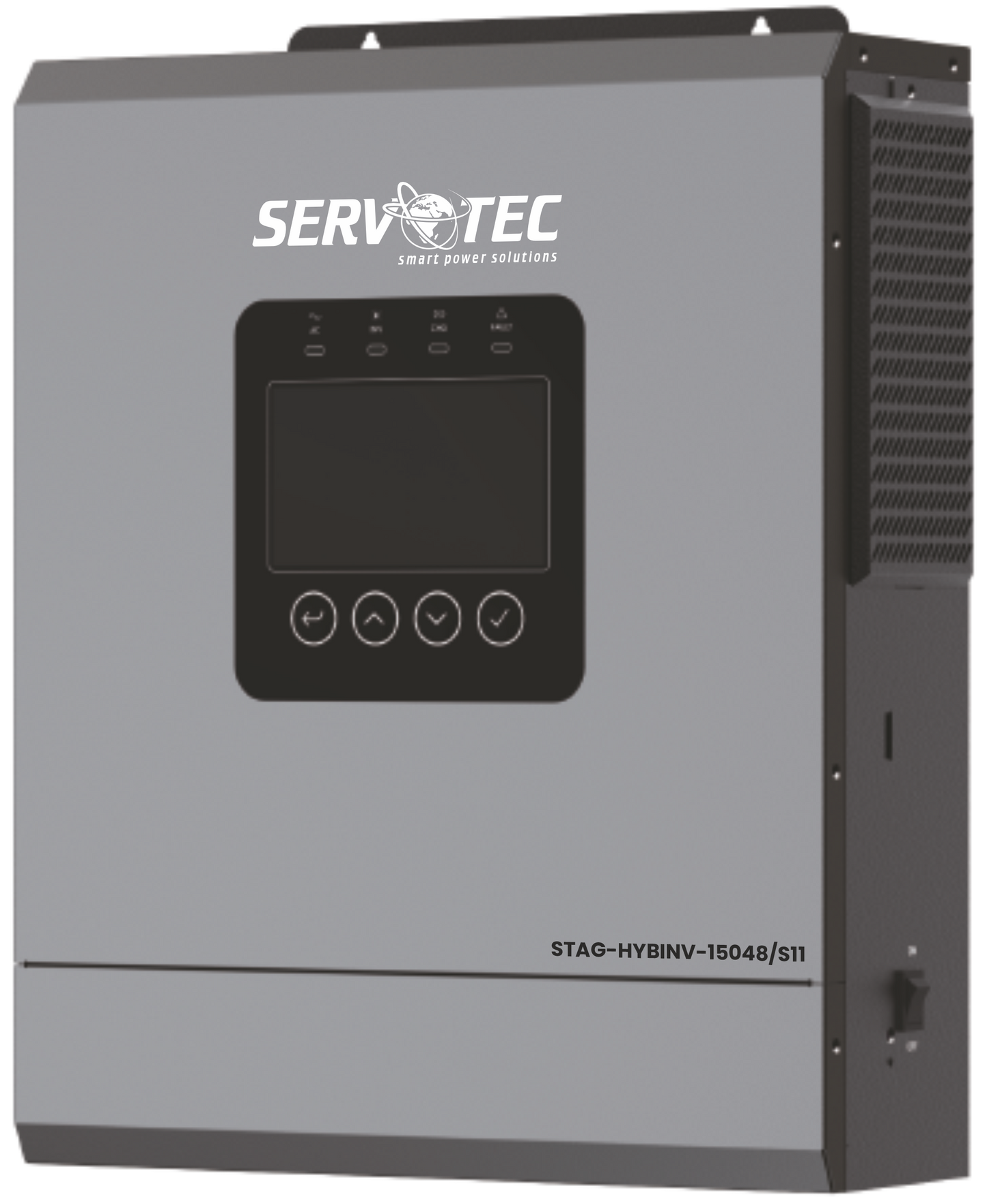 Sparkle Series 15KVA-48Vdc Hybrid Solar Inverter with Grid Feed, WiFi Monitoring, MPPT Technology, Supports Lithium & Lead Acid Battery | Model STSP-HYBINV-12048/S11-V