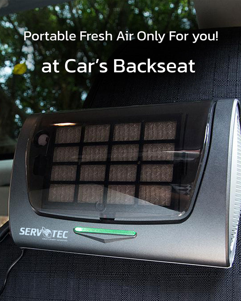 Car Air Purifier with HEPA filter & ionizer, activated carbon filter for clearing odour, Tio2 Nanometer Photocatalyst, USB 5V Output, Power Port