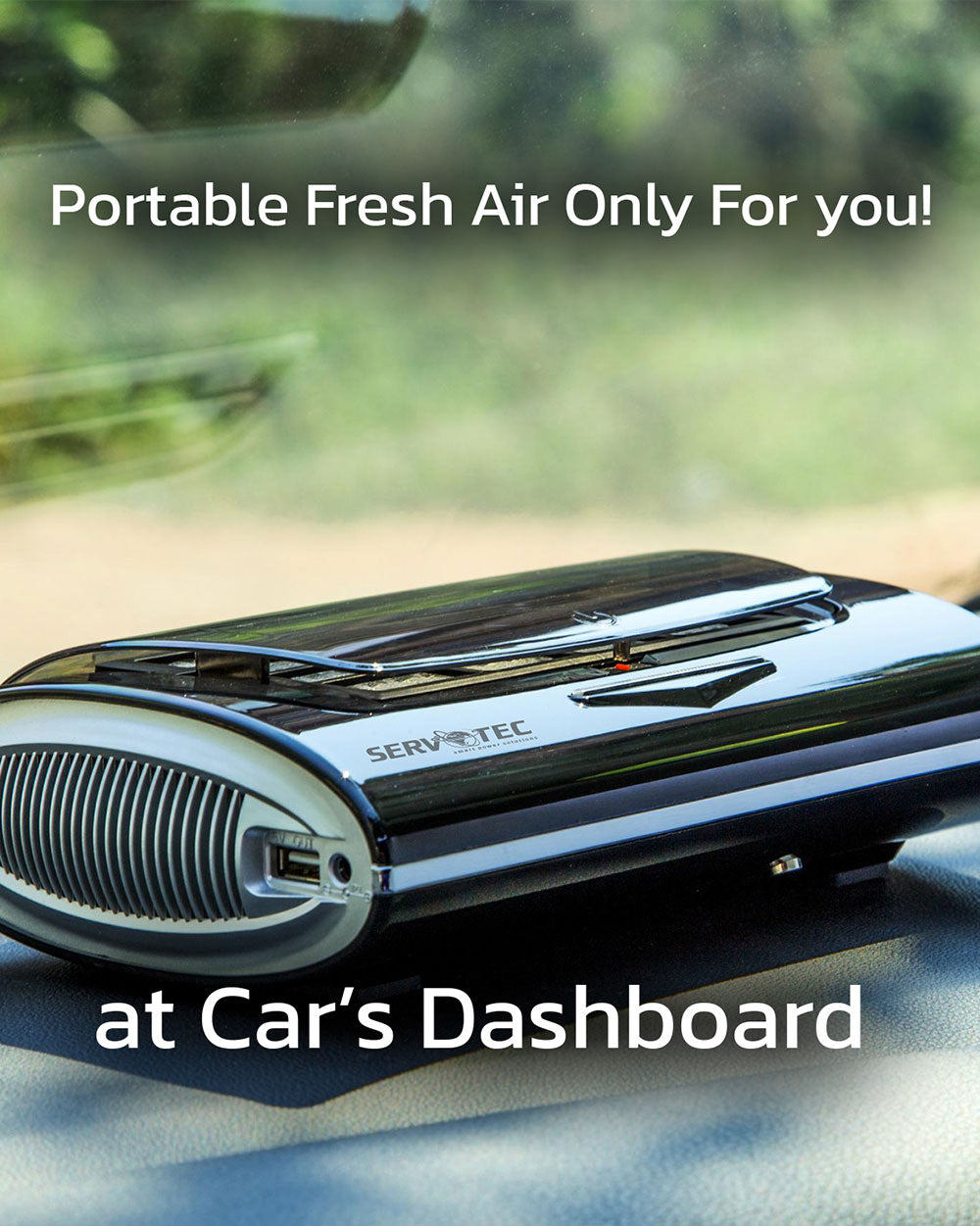 Car Air Purifier with HEPA filter & ionizer, activated carbon filter for clearing odour, Tio2 Nanometer Photocatalyst, USB 5V Output, Power Port