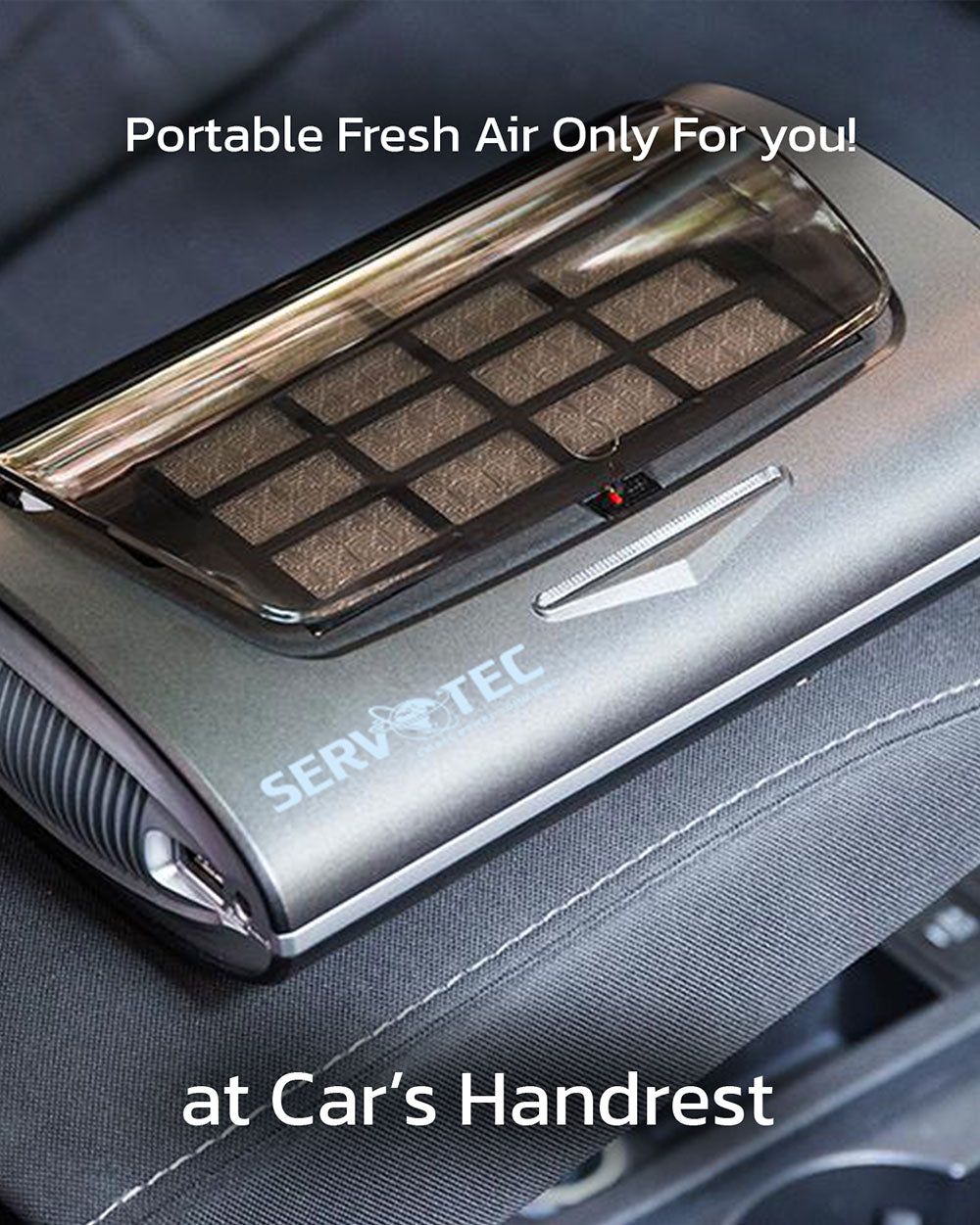 Car Air Purifier with HEPA filter & ionizer, activated carbon filter for clearing odour, Tio2 Nanometer Photocatalyst, USB 5V Output, Power Port