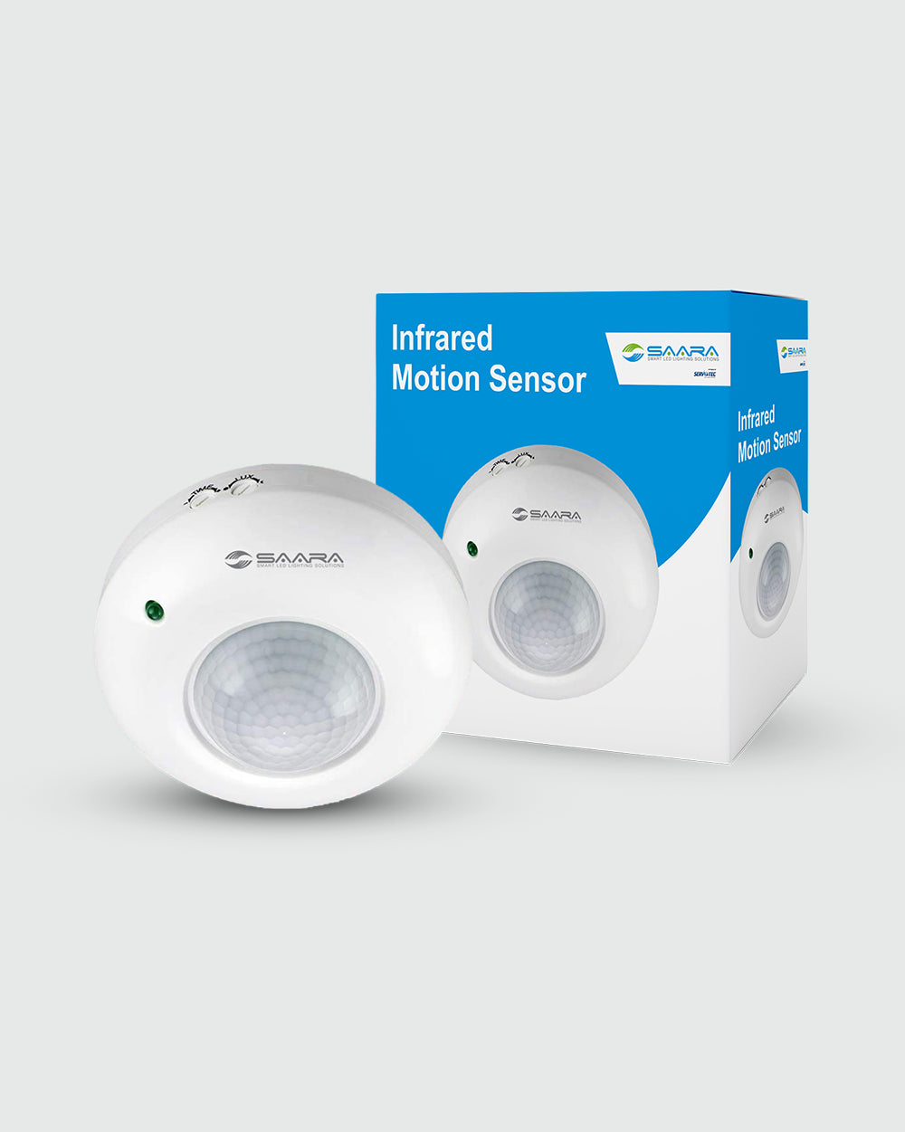 SAARA Motion Sensor with Light Sensor | Energy Saving Motion Detector Switch | Auto Day/Night On & Off | LDR Sensor Switch for Lighting Waterproof Ceiling Mounted