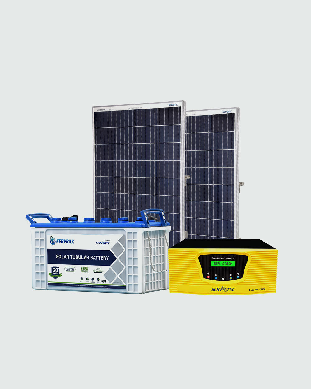 Solar Off Grid Combo | Solar Inverter 800VA + 40Ah Tubular Battery (1 N) + 110 Watt Poly Solar Panel (2 N)