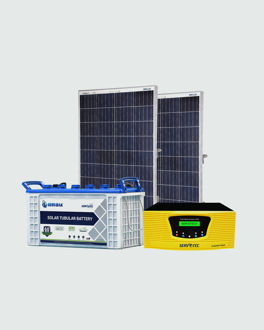 Solar Off Grid Combo |  Solar Inverter 800VA + 40Ah Tubular Battery (1 N) + 110 Watt Poly Solar Panel (2 N)
