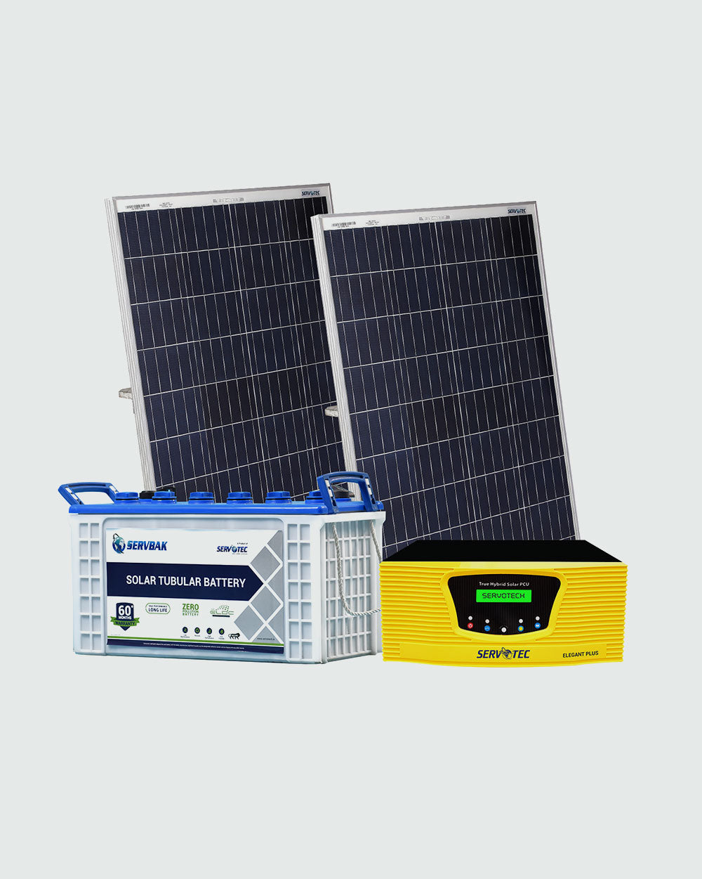 Solar Off Grid Combo |  Solar Inverter 800VA + 75Ah Tubular Battery (1 N) + 165 Watt Poly Solar Panel (2 N)