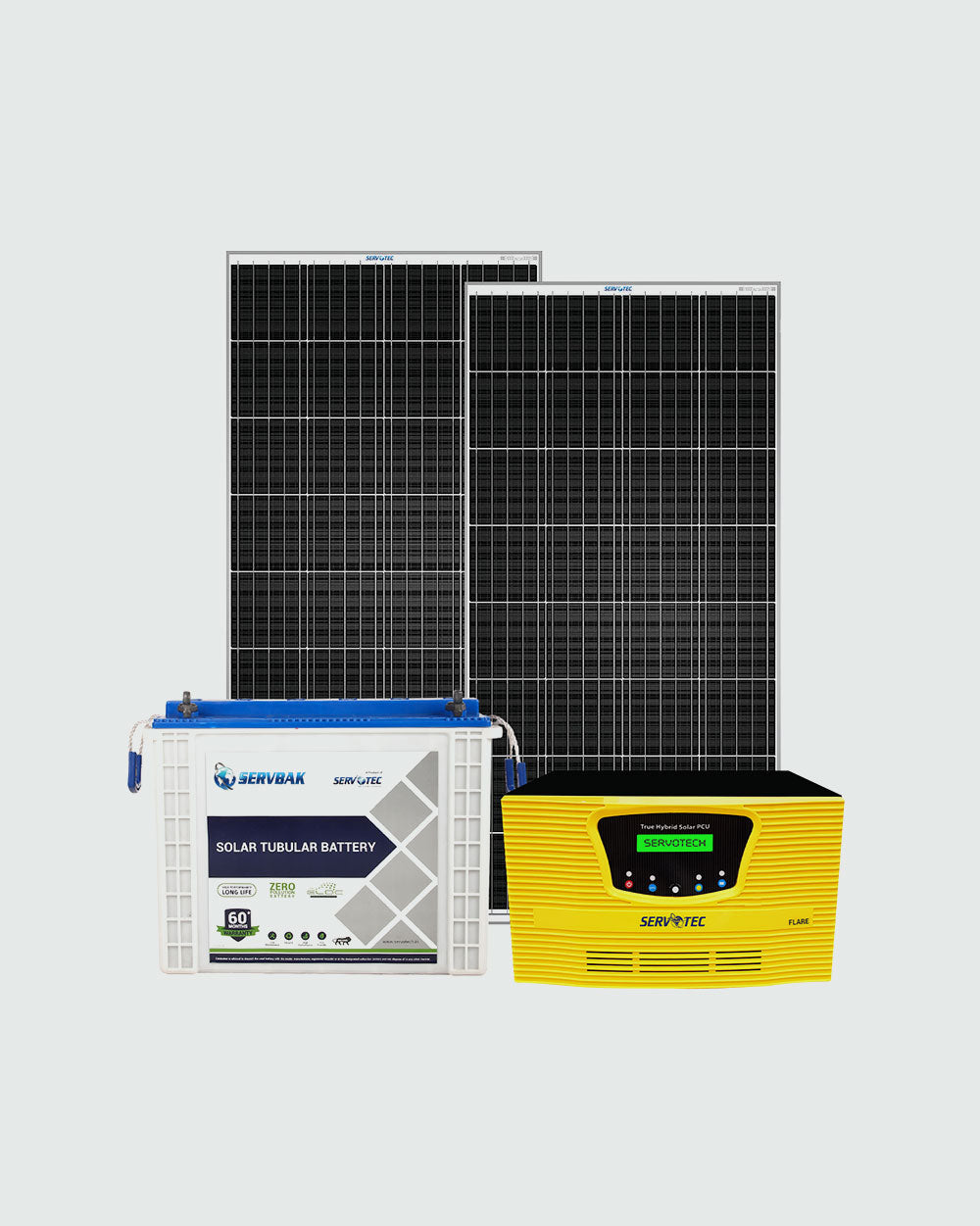 Solar Off Grid Combo |  Solar Inverter 1kW MPPT + 150Ah Tubular Battery (1 N) + 415 Watt Mono Solar Panel (2 N)