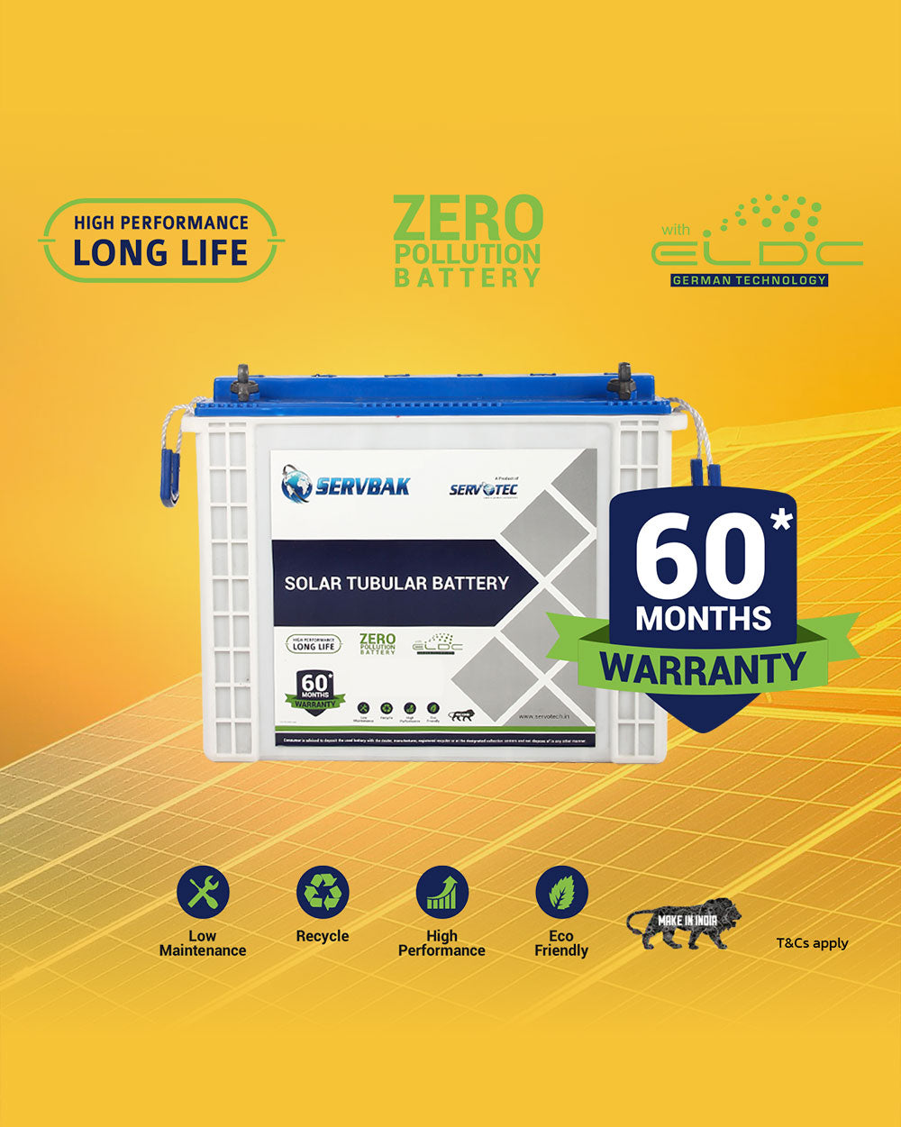Solar Off Grid Combo |  Solar Inverter 1kW MPPT + 150Ah Tubular Battery (1 N) + 415 Watt Mono Solar Panel (2 N)