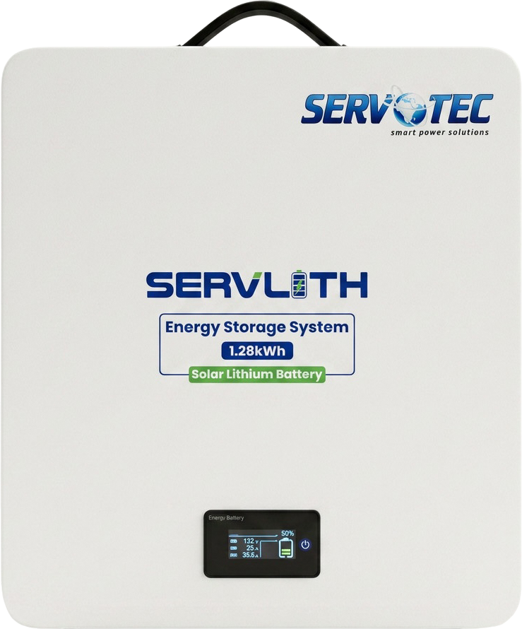 SERVLITH 12.8V/100Ah Solar Lithium Battery | High Performance Lithium Battery | 60-Month Warranty
