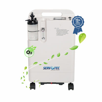 Servotech JAY-5BW Oxygen Concentrator 5 Litres - Medical Grade with 95% ± 3% Oxygen Purity | Continuous Flow 1-5 LPM | Low Noise Operation | Compact Design for Home & Hospital Use | Includes Complete Accessories