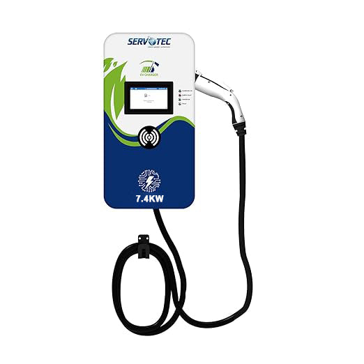 Servotech AC Charger 7kW (Type 2) Connector, Single Phase Electric Vehicle Charger: Fast and Efficient Charging | Indoor and Outdoor Use
