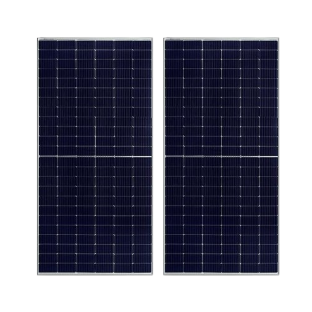550W/24V Bifacial Half-Cut Mono PERC Non-DCR Solar Panel (Pack of 2 – 1100W Total) | 144 Cells | 25-Year Performance Warranty