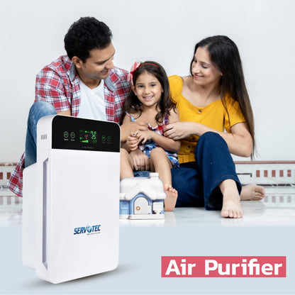 Servotech Air Purifier For Living room,Bedroom&Office |13 Hepa Filter|CADR 180m3/h|Smart Digital Display|Remote Control| Portable Room Air Purifier
