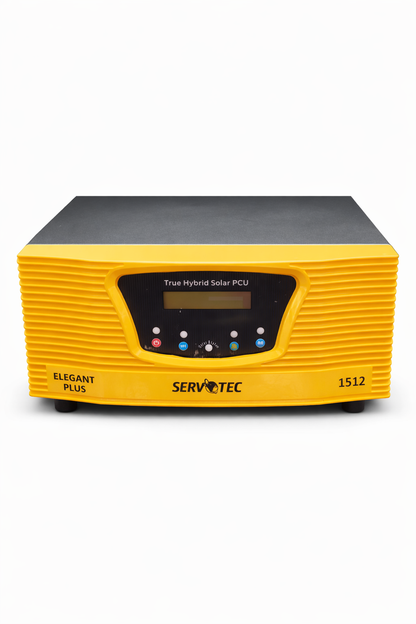 Servotech 1000VA/12V Off Grid PWM Solar Inverter | Pure Sine Wave Solar Inverter for Home | 1kVA Solar Power Backup with Built-in Charge Controller |Pack Of 1|Elegant Plus 1512