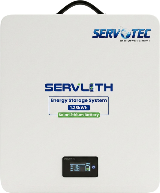 SERVLITH 12.8V/100Ah Solar Lithium Battery | High Performance Lithium Battery | 60-Month Warranty